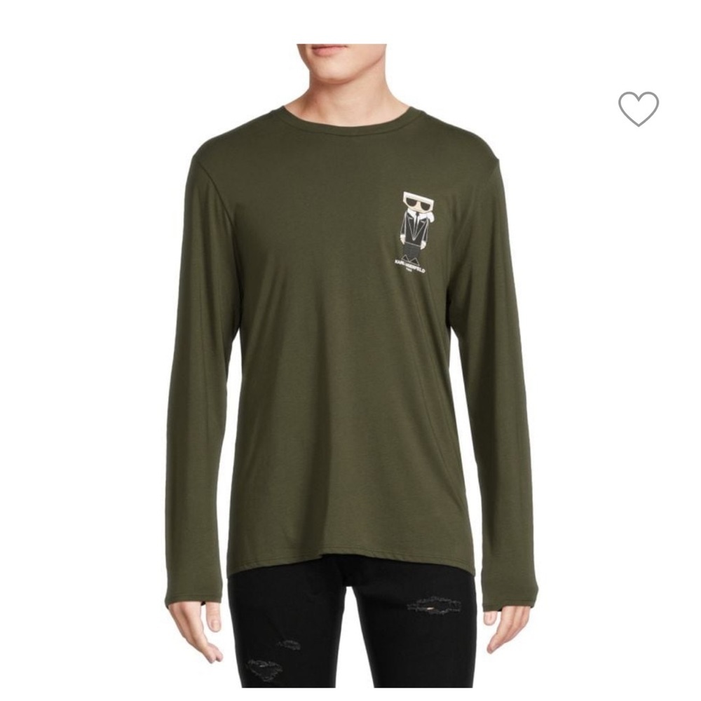 Karl Lagerfeld Paris  Logo Ling Sleeve‎ Tee
